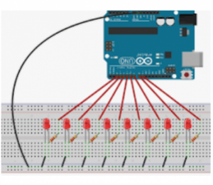 Bài 3: 8Led sang dần từ trái sang phải sử dụng IC mở rộng